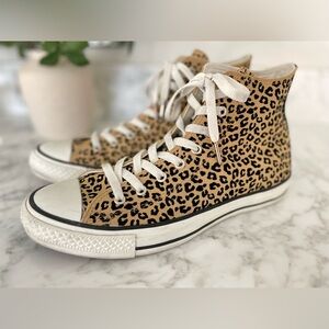 Converse All Star Classic High Top Leopard Cheetah Print Womens Size 10.5
